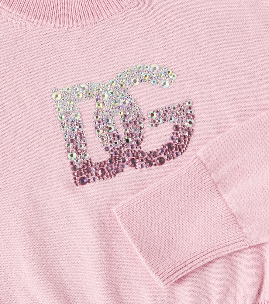 Logo embellished cotton sweater