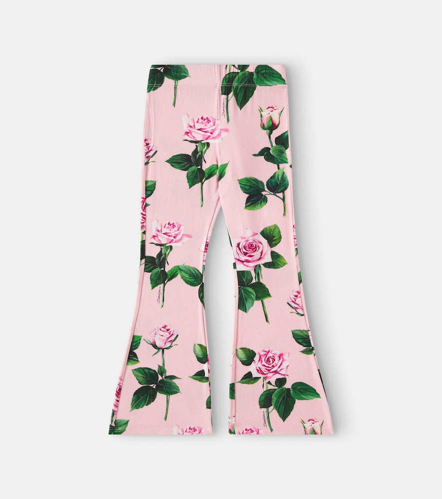 Floral flared sweatpants
