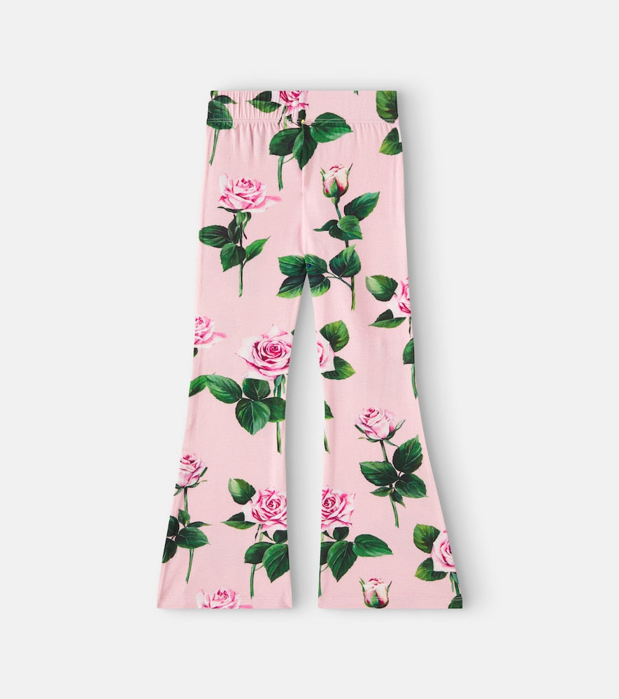 Floral flared sweatpants