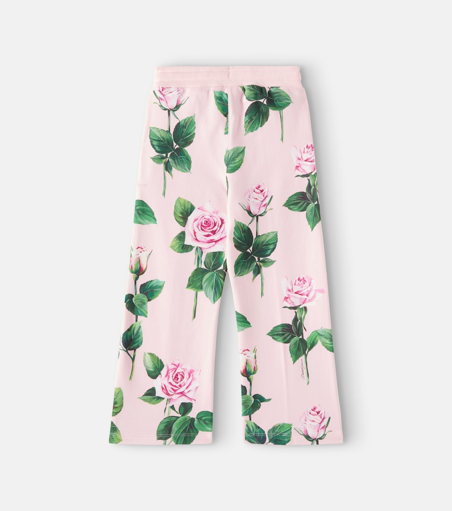 Floral cotton sweatpants