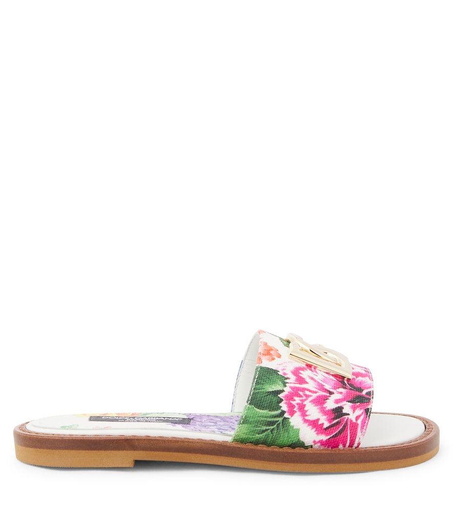 Floral canvas sandals