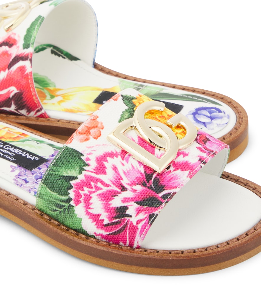 Floral canvas sandals