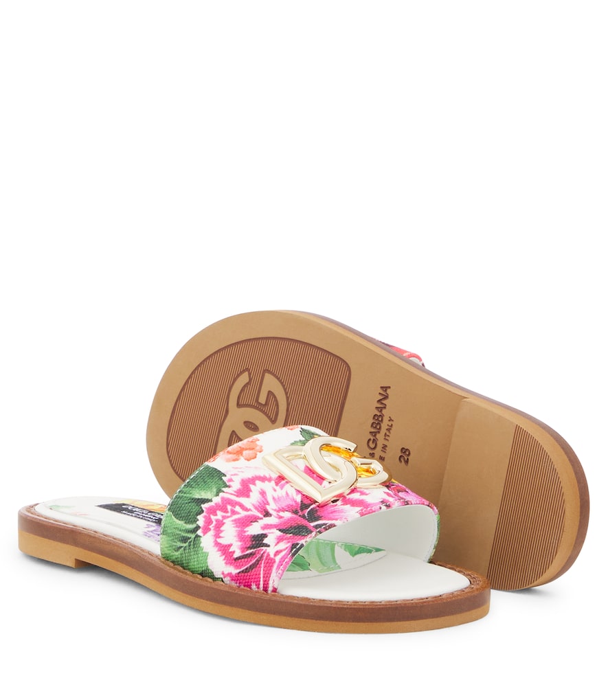 Floral canvas sandals