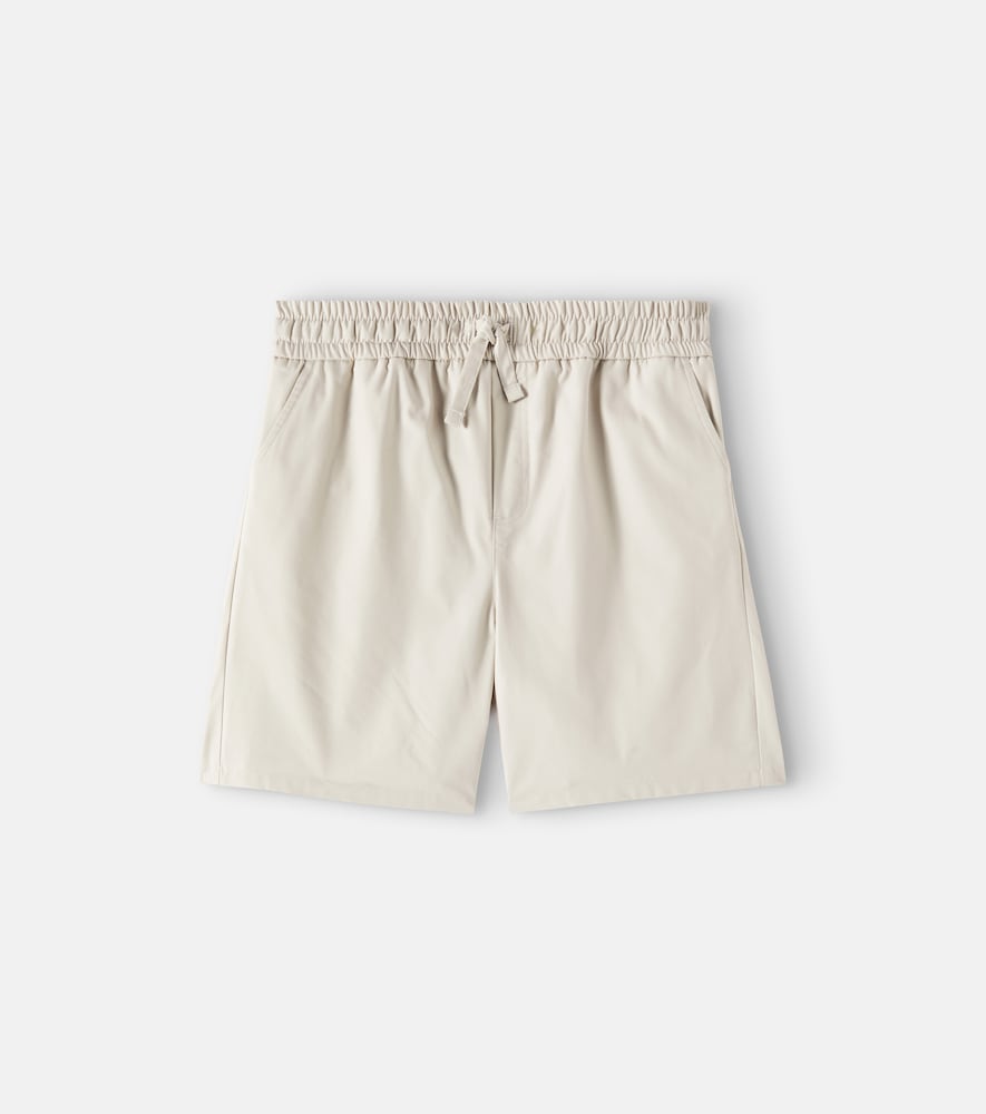 Cotton-blend gabardine shorts
