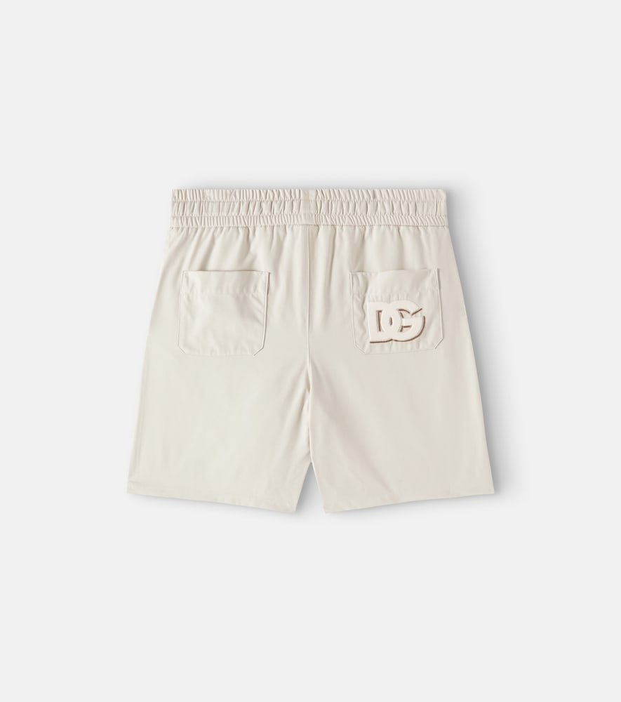 Cotton-blend gabardine shorts