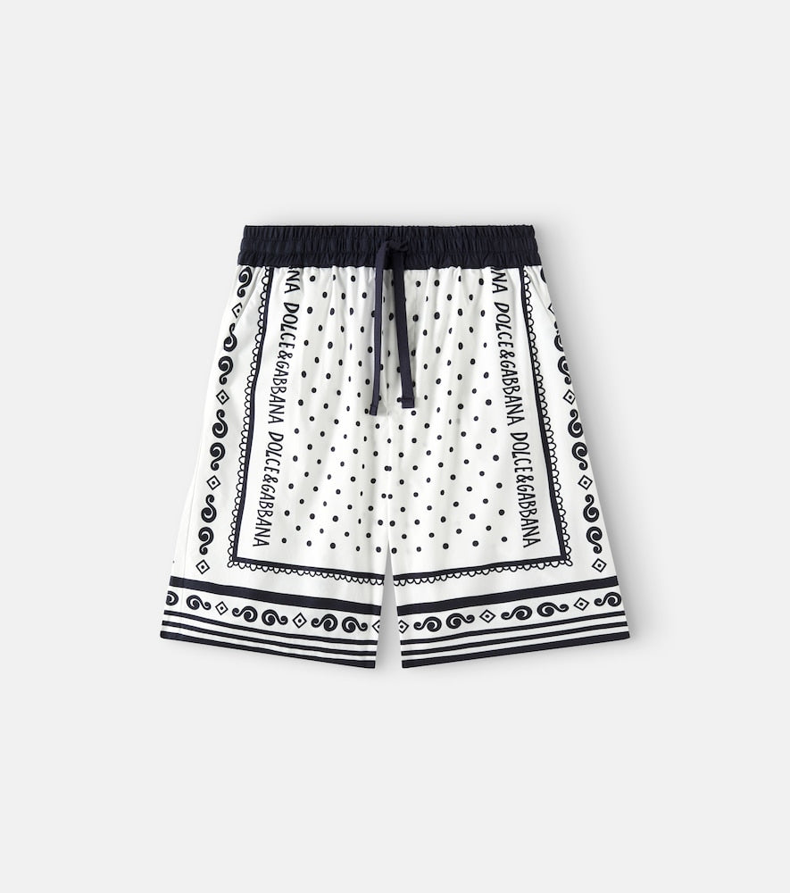 Bandana cotton poplin shorts
