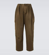 Balloon leather-trimmed cargo pants