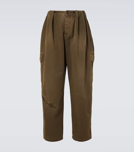 Balloon leather-trimmed cargo pants