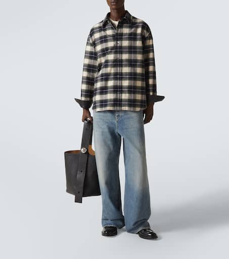 Checked cotton flannel shirt
