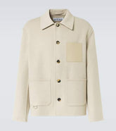 Leather-trimmed wool and cashmere jacket