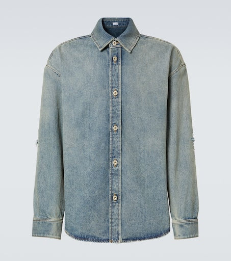 Anagram embroidered denim overshirt
