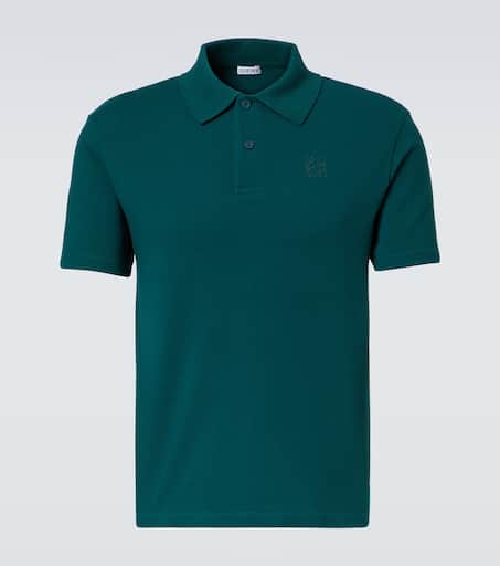 Cotton-blend piqué polo shirt