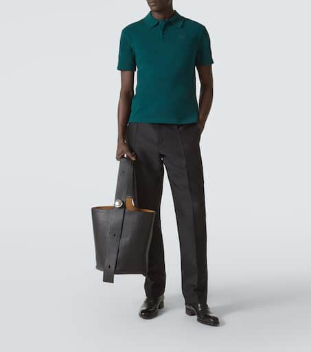 Cotton-blend piqué polo shirt