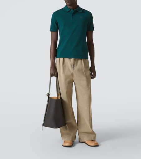 Pleated wide-leg jeans