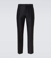 Wool and silk straight pants