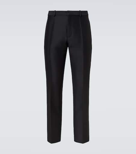 Wool and silk straight pants