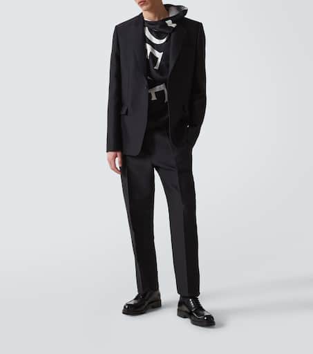 Wool and silk straight pants