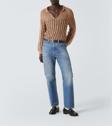 Open-knit linen and cotton sweater