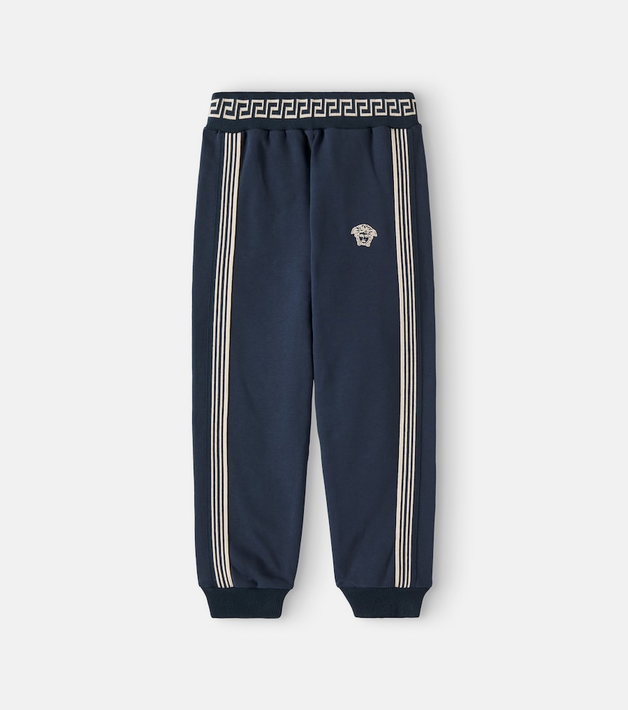 Greca Border cotton jersey trackpants