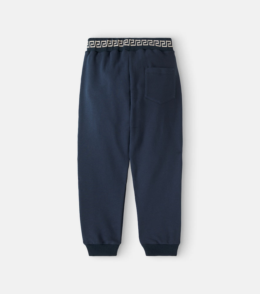 Greca Border cotton jersey trackpants