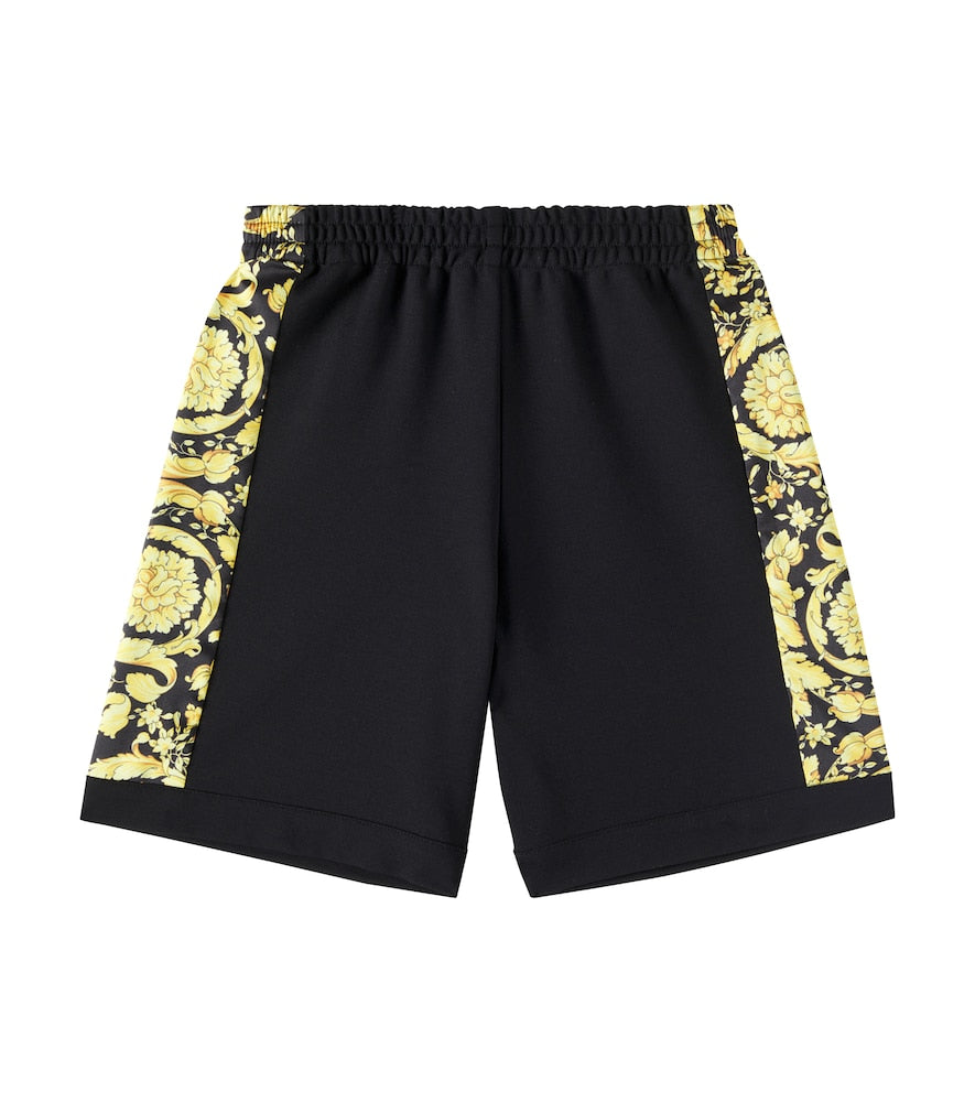 Barocco twill-trimmed jersey shorts