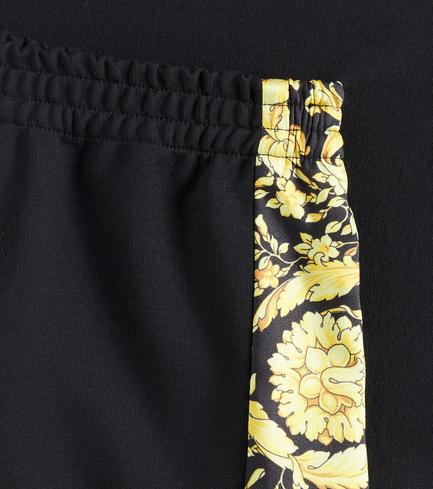Barocco twill-trimmed jersey shorts