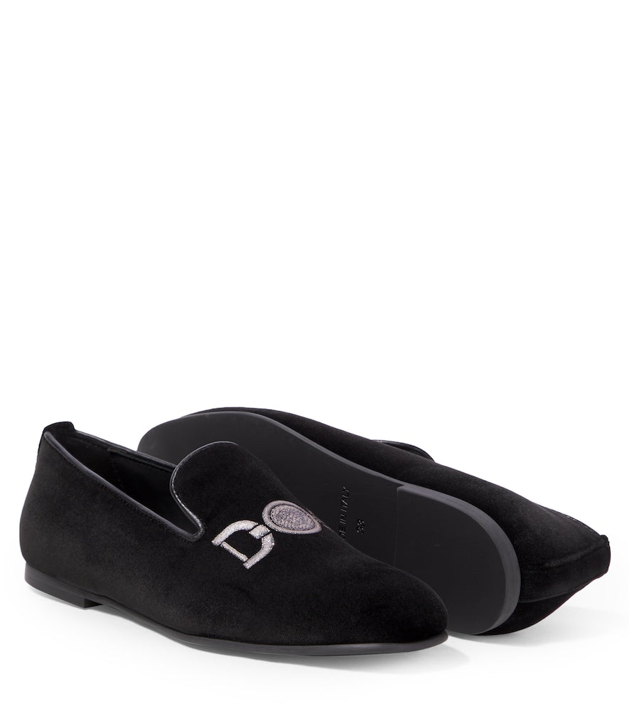 Medusa '95 embroidered velvet loafers