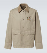 Embroidered cotton twill field jacket