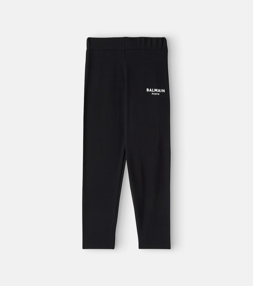 Logo cotton-blend jersey leggings