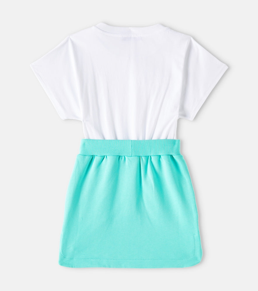 Logo cotton jersey dress
