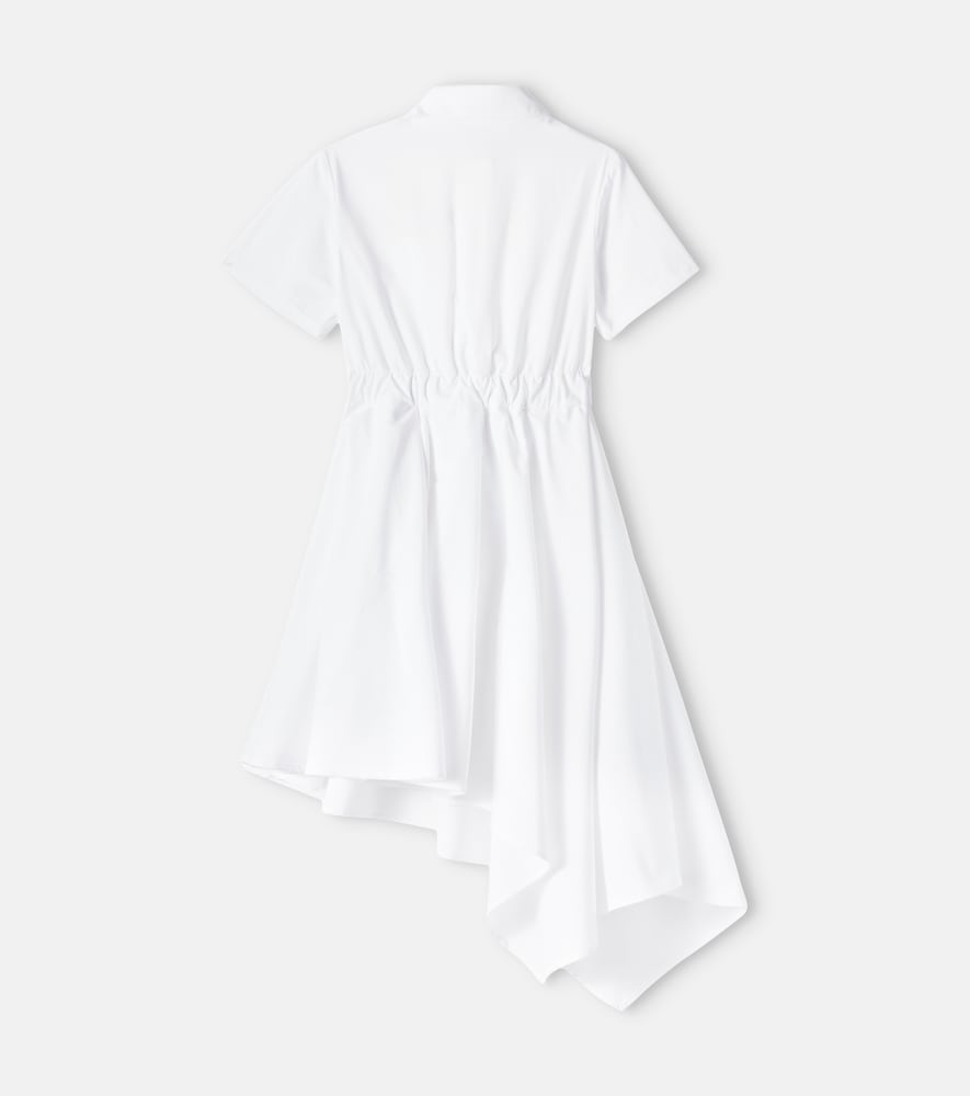 Logo asymmetric cotton shirt dress