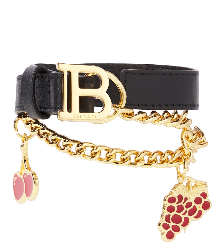 Chain-detail leather belt