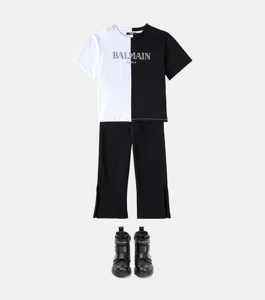 Colorblocked cotton jersey T-shirt