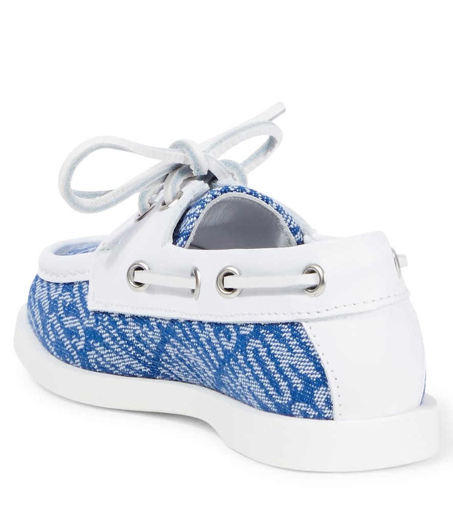 Logo leather-trimmed boat shoes