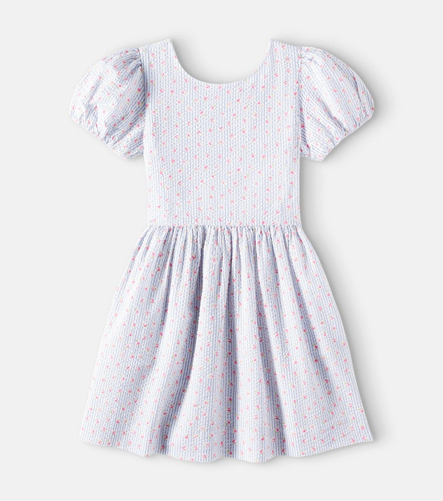 Striped floral cotton dress