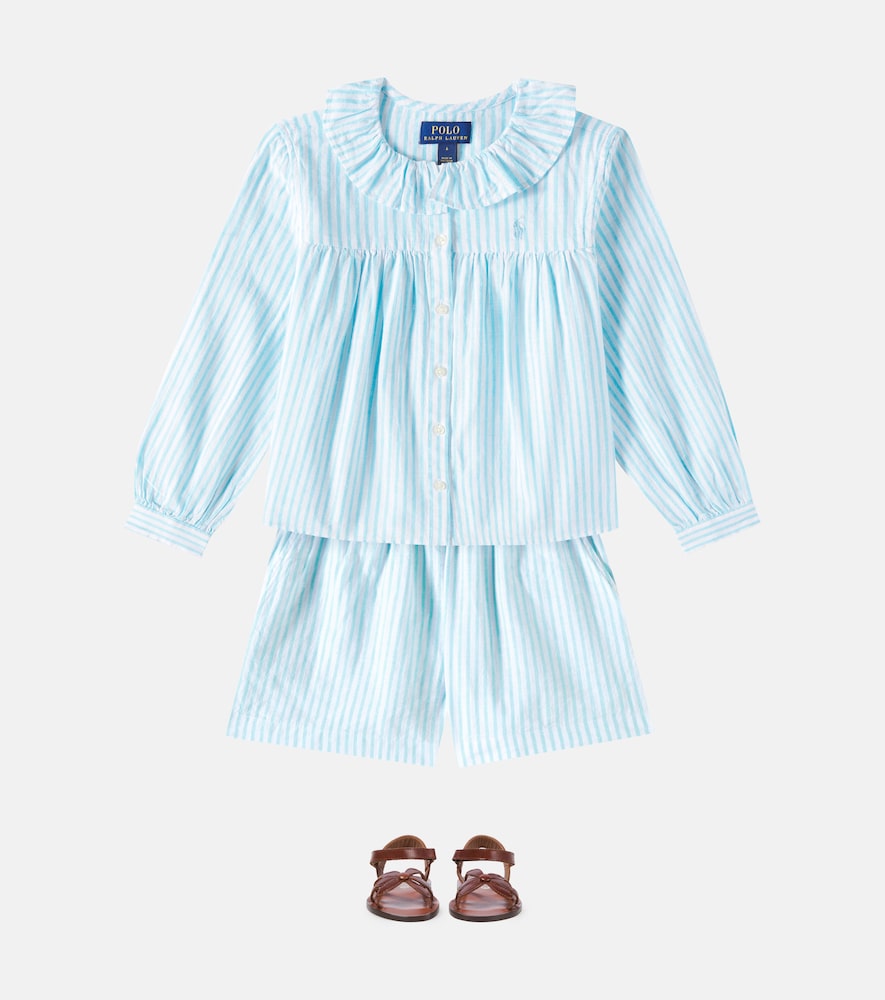 Striped linen and cotton shirt