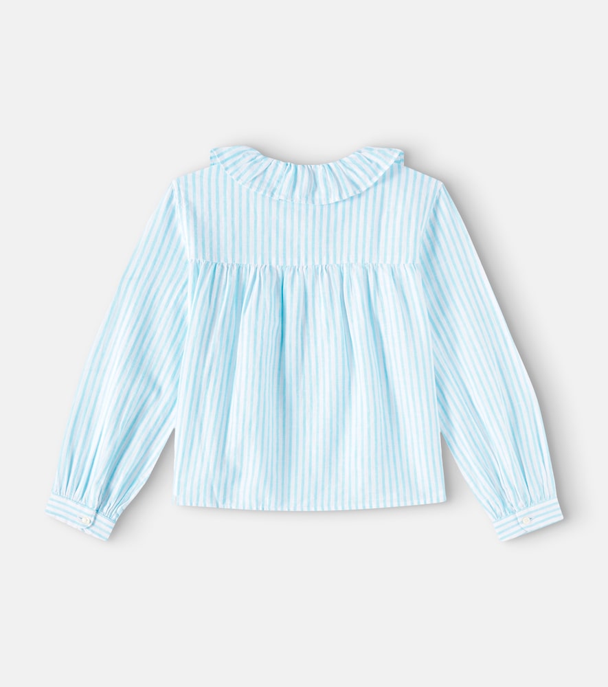 Striped linen and cotton shirt