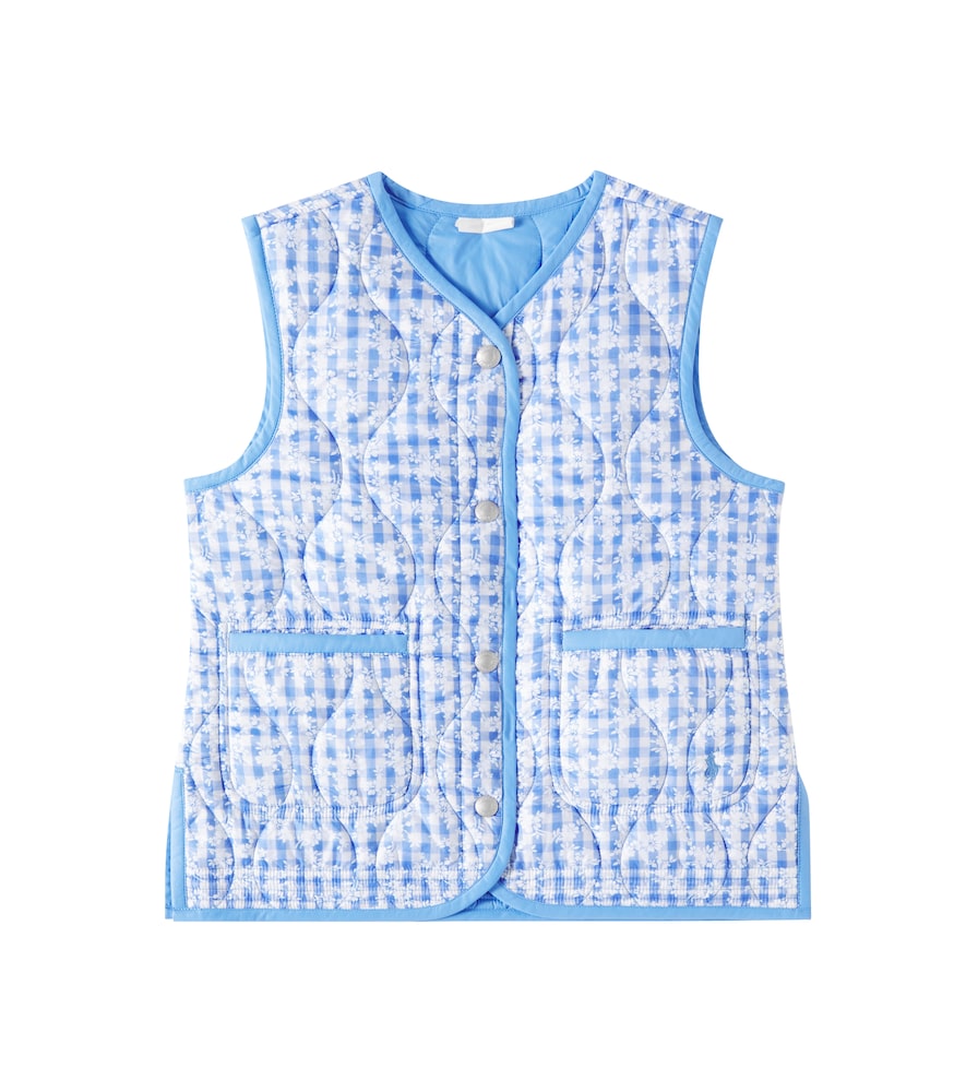 Gingham reversible quilted vest