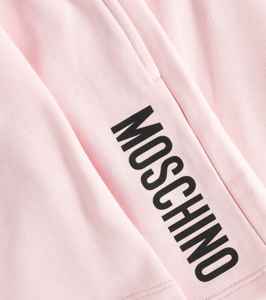 Logo bow-detail pleated cotton skirt
