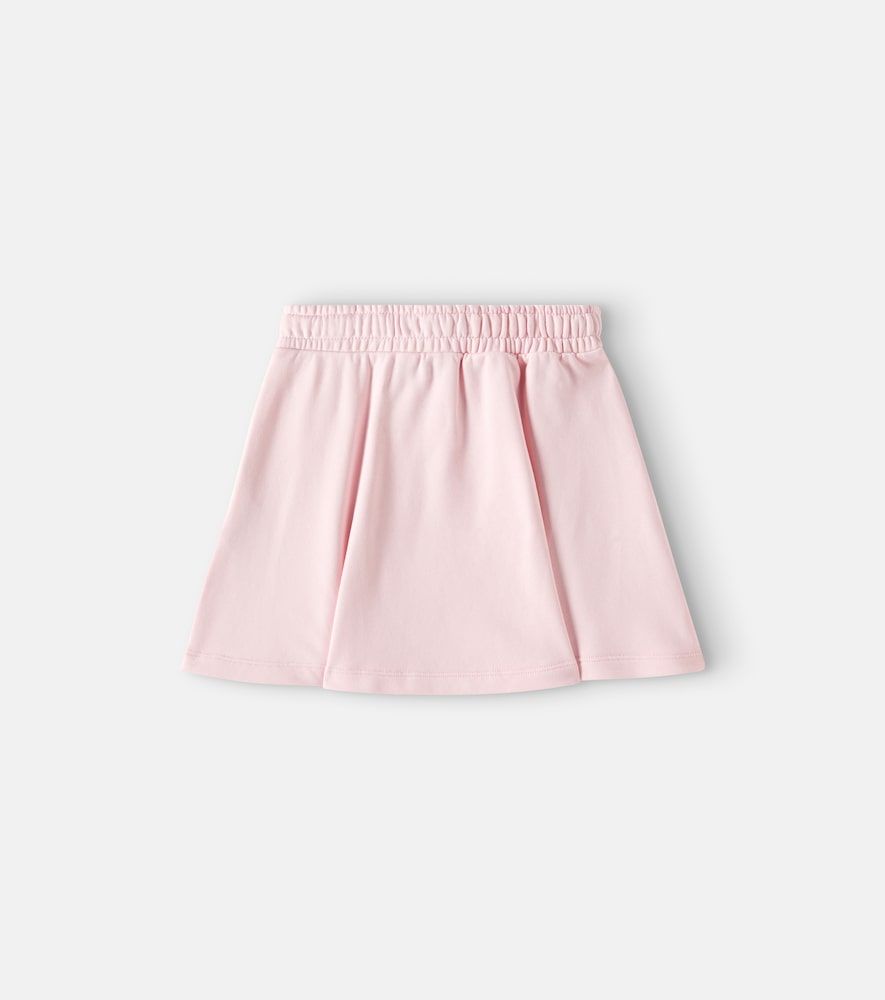 Logo bow-detail pleated cotton skirt