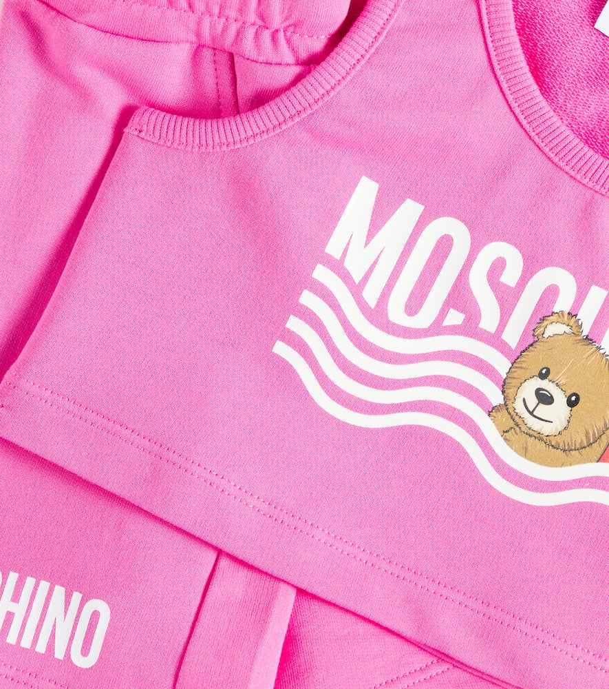 Teddy Bear cotton jersey shirt and shorts set