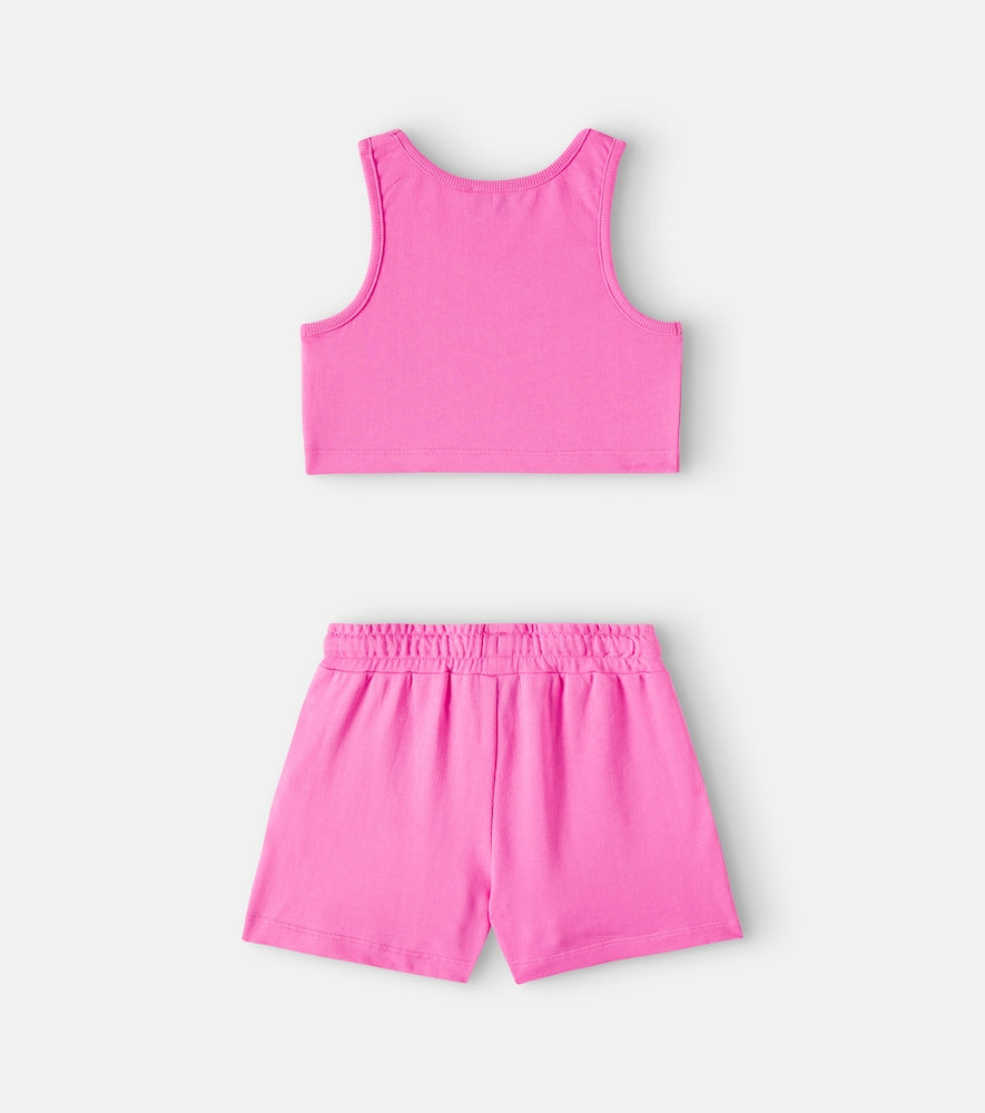 Teddy Bear cotton jersey shirt and shorts set