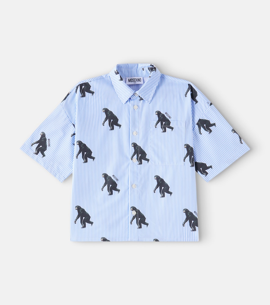 Printed striped cotton shirt