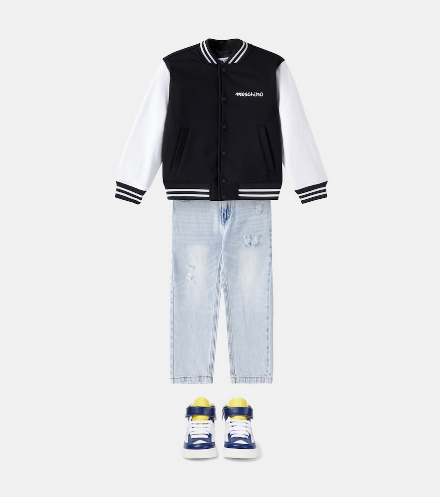 Logo padded cotton-blend bomber jacket