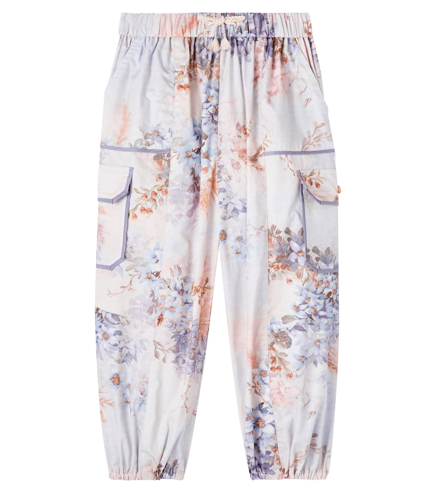 Cascadian floral cotton poplin cargo pants