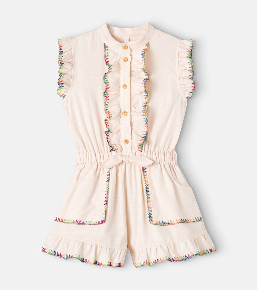 Lucky embroidered cotton playsuit