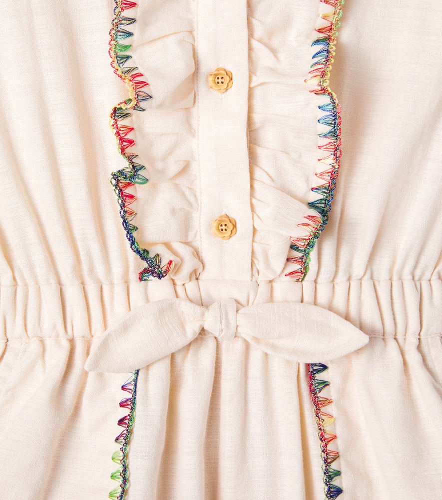 Lucky embroidered cotton playsuit