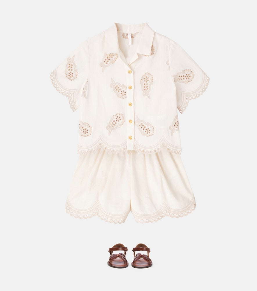 Rhiannon broderie anglaise cotton shirt