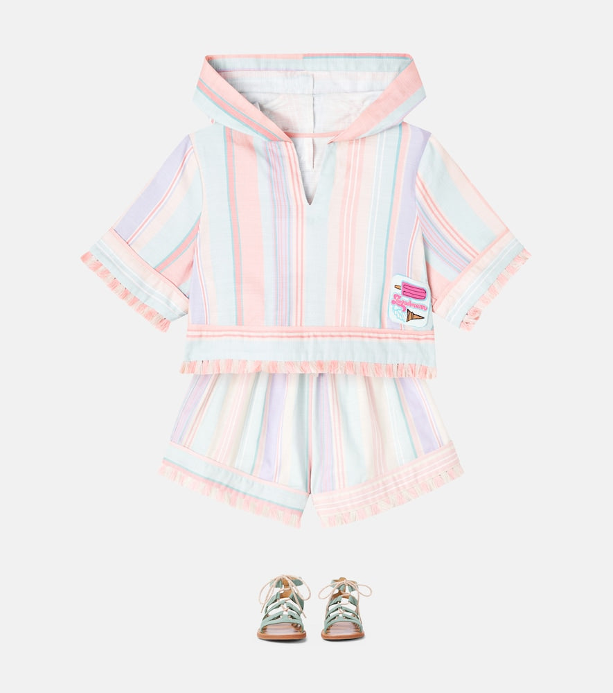 Cascadian striped hooded top