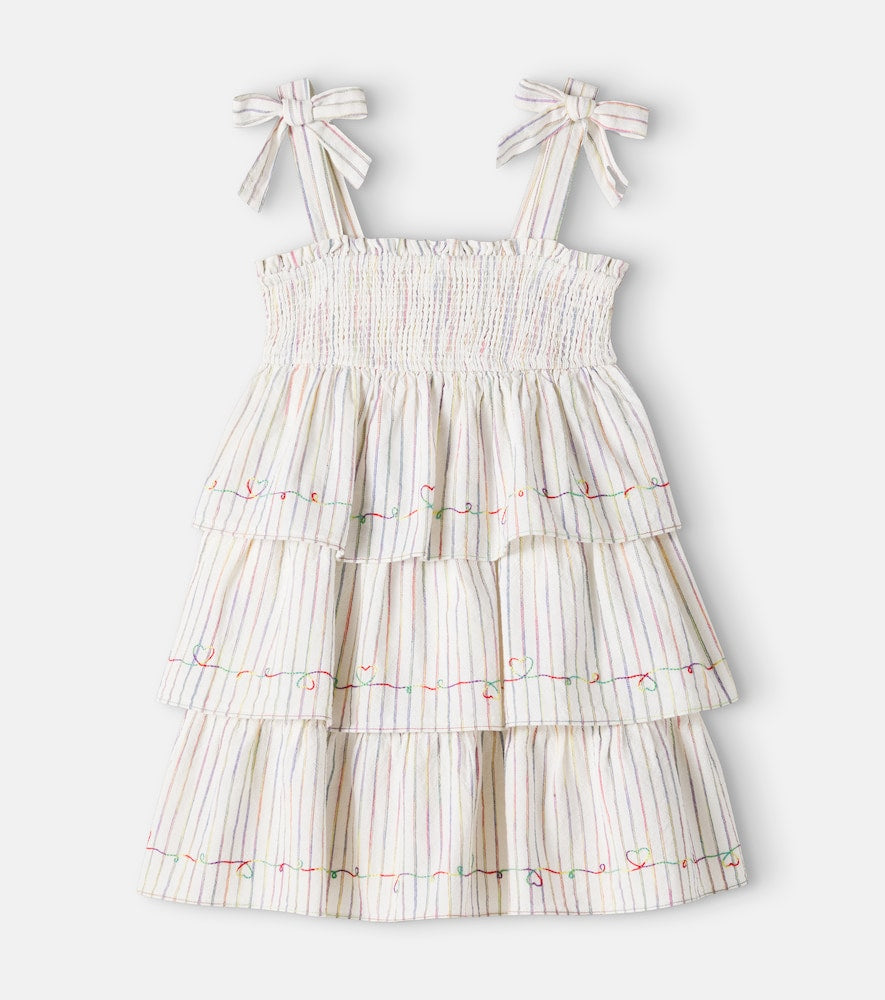 Rhiannon shirred striped cotton dress